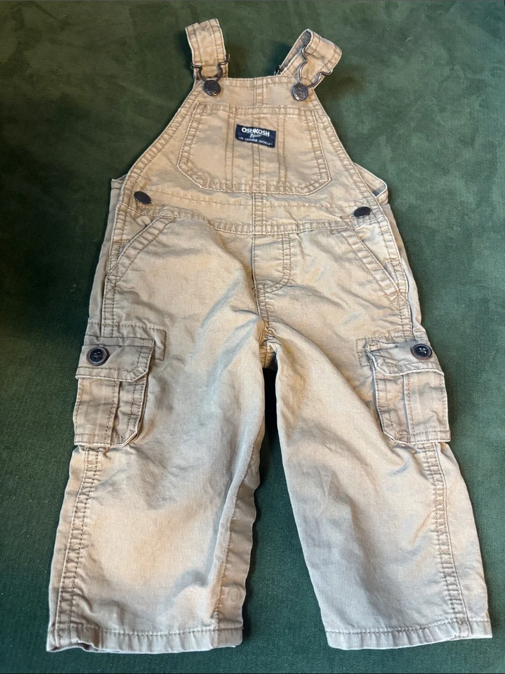 OshKosh B'gosh Tan Cargo Overalls with Pockets